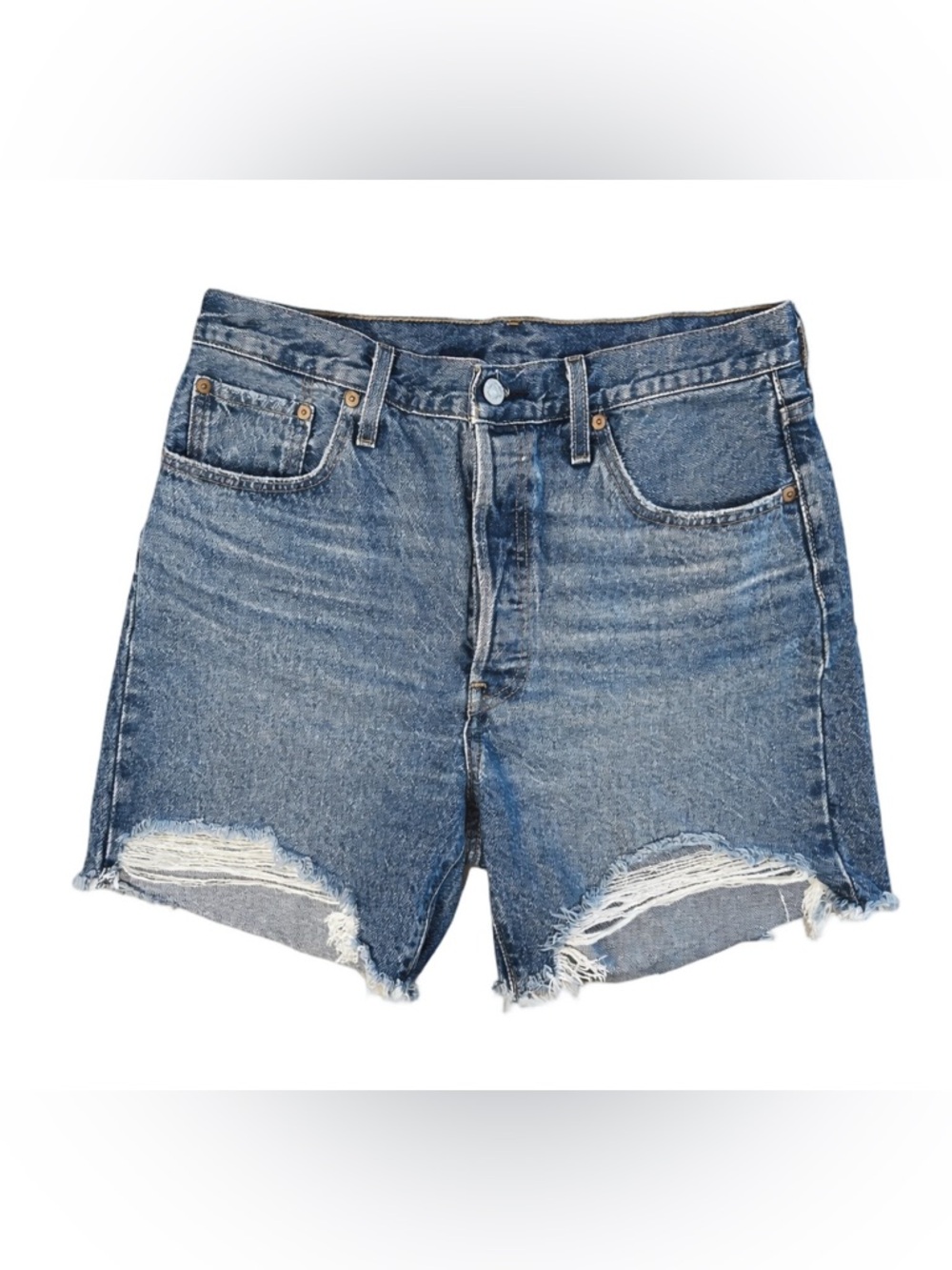 Levi’s 501 Cutoff Denim Shorts – Distressed, High Rise